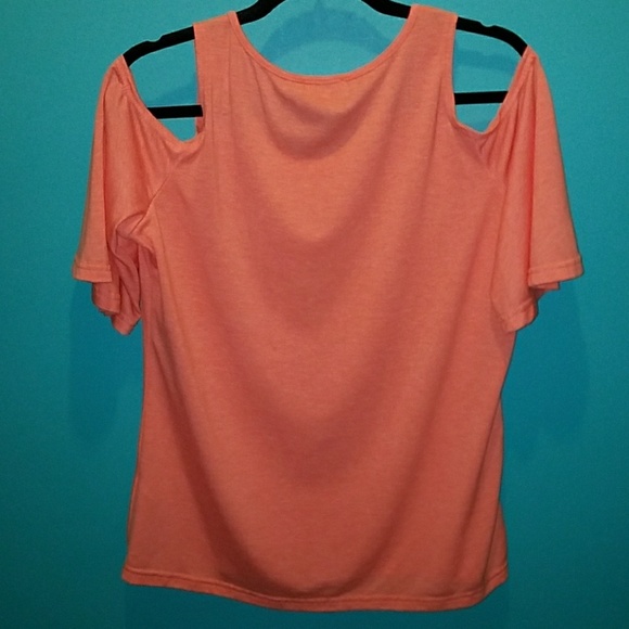 Coral open shoulder top - Picture 2 of 2